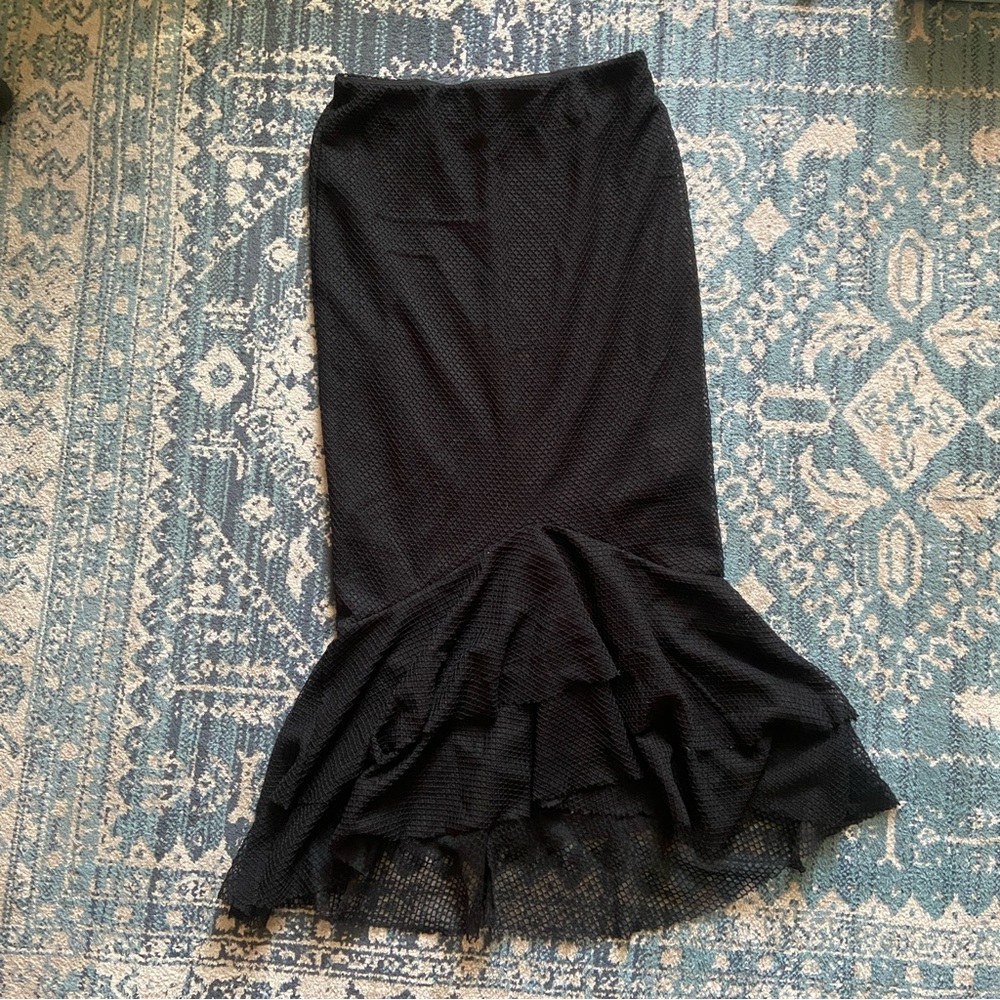 Zara Trafaluc fishtail mesh mermaid skirt goth fetish industrial 90s size S/M